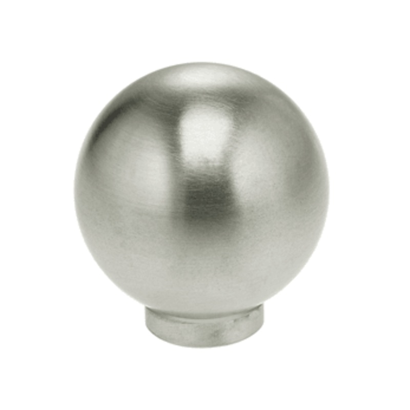 Diameter Omnia Steel Globe Cabinet Knob Satin Stainless Steel