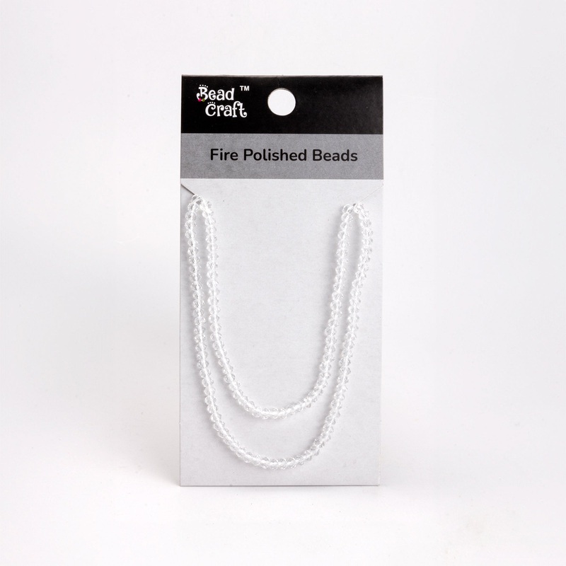 Fire Polished Beads Clear Crystal 4mm 1 String