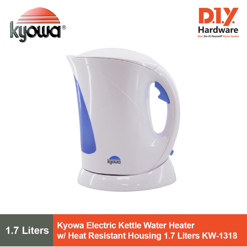 KYOWA by DIY Hardware Electric Kettle Water Heater w/ Heat Resistant Housing 1.7 Liters KW-1318 – DIYH ONLINE EXCLUSIVE