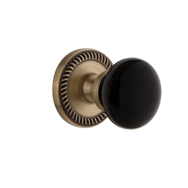 Newport Rosette with Coventry Knob in Vintage Brass