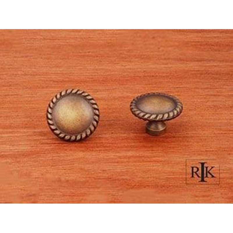 Plain Knob with Rope @ Edge  1 1/4 (32mm) – Antique English