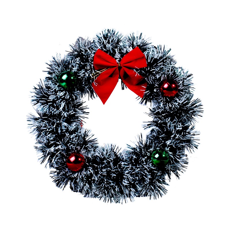 Snow Tips Bauble Wreath Assorted 23Cm 1Pc