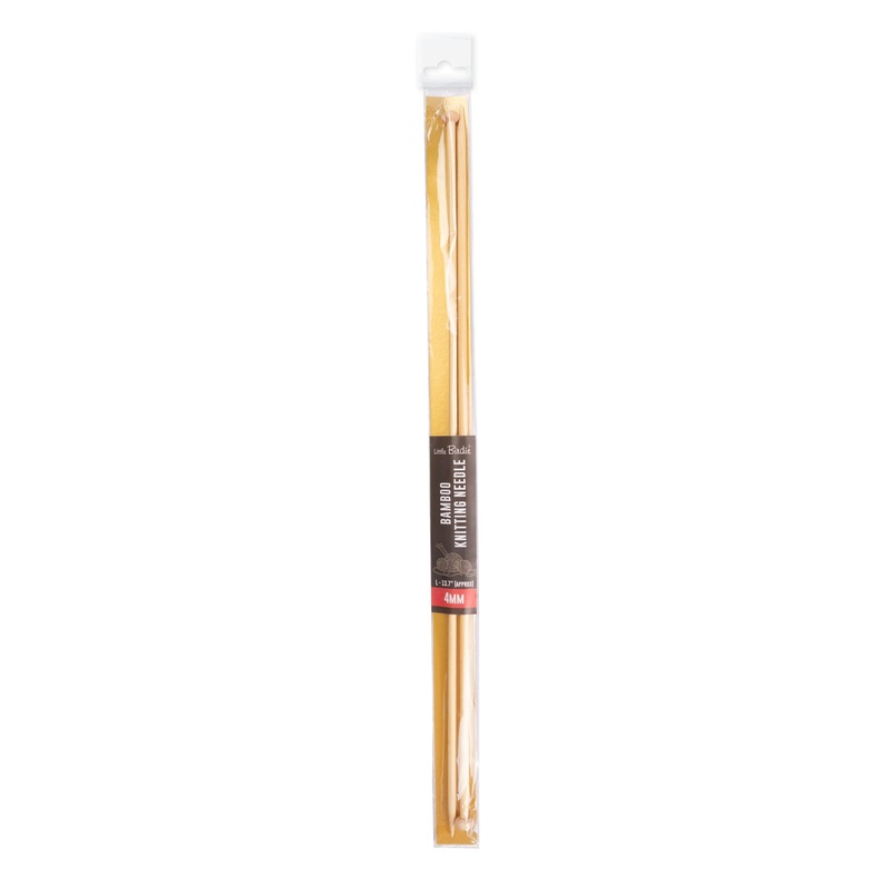 Bamboo Knitting Needles Natural 4mm X 35cm 2pc