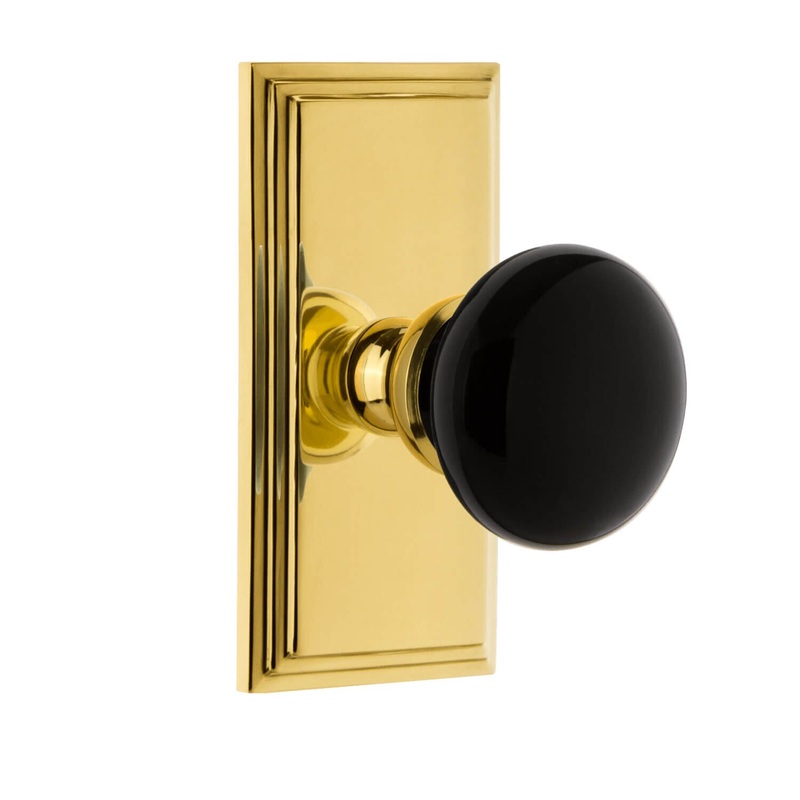 Carr Short Plate with Coventry Knob in Polished Brass