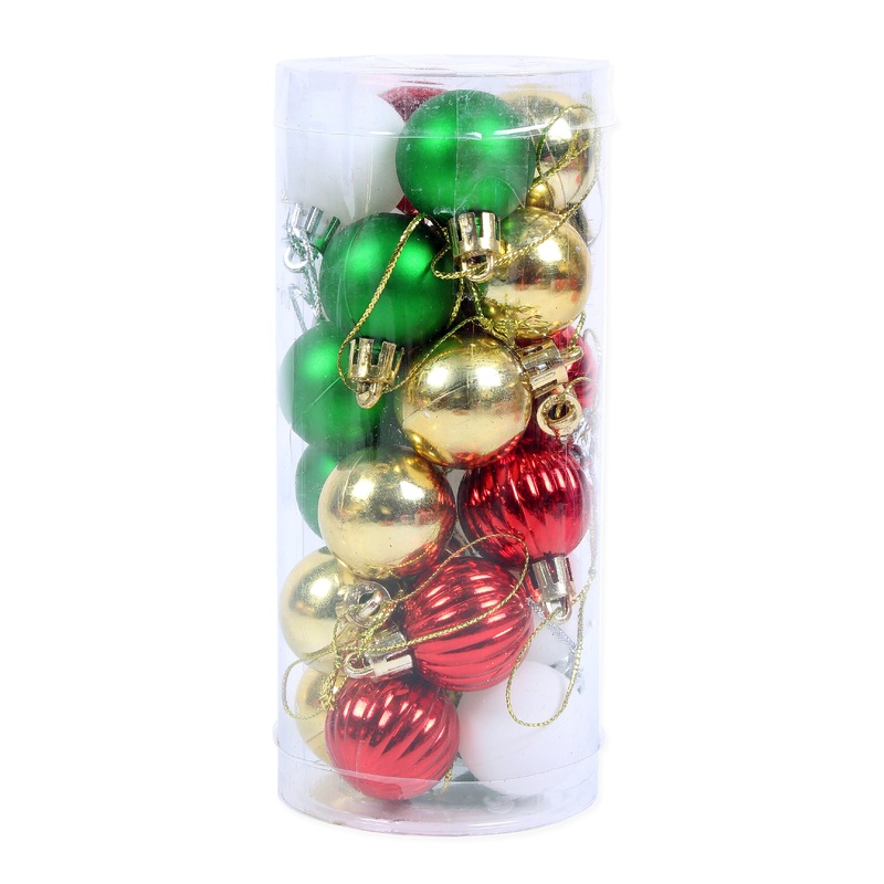 Christmas Tree Hanging Decoration Baubles Gold,Red,Green And White Mix 16 X 7Cm 3cm