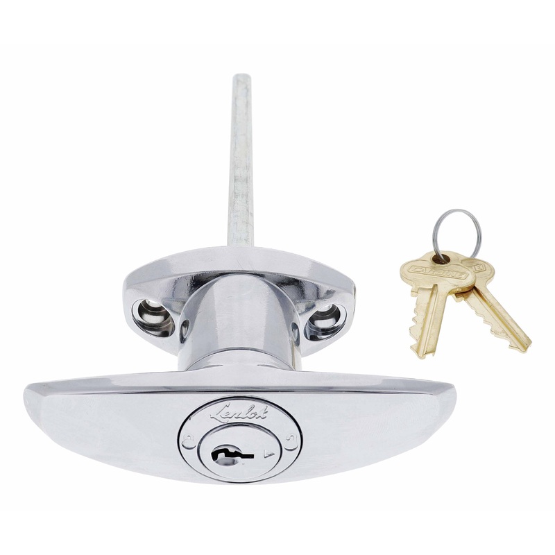 Lenlok T Handle, Front Fixing,  150MM Shaft, C4 Keyed Alike KA2, , Chrome Plate