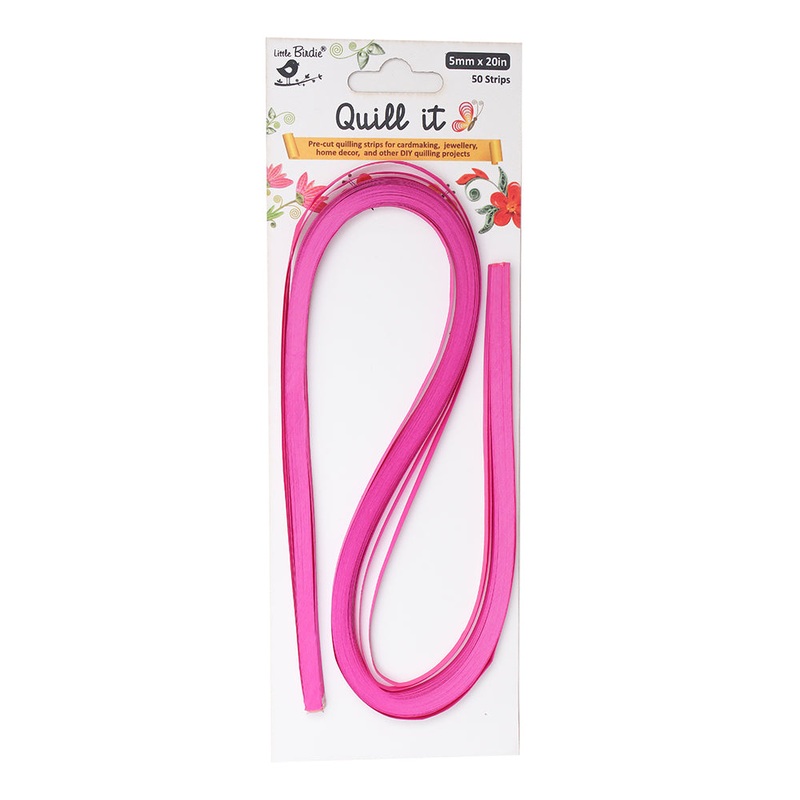 Premium Qulling Extra Long 21Inch X 5Mm Lipstic Pink 50Strips