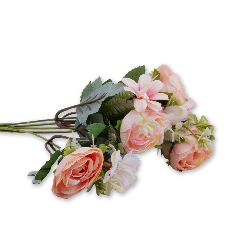 Artificial Flower Rose and Daisy Peach and white 12inch 1 Bunch