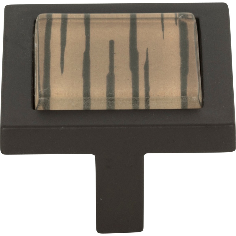 Atlas Homewares 1 3/8 Spa Brown Tiger Square Knob