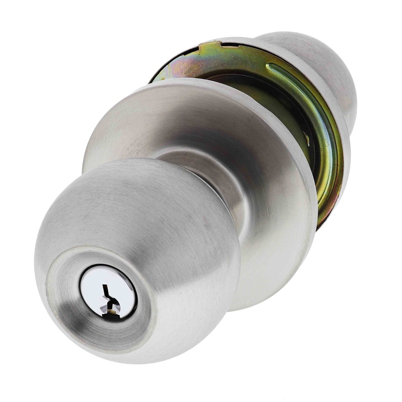 Carbine Epsom 3000 Cylindrical Vestibule set, 60mm backset, C4 Keyed to Differ, Boxed, Satin Stainless Steel