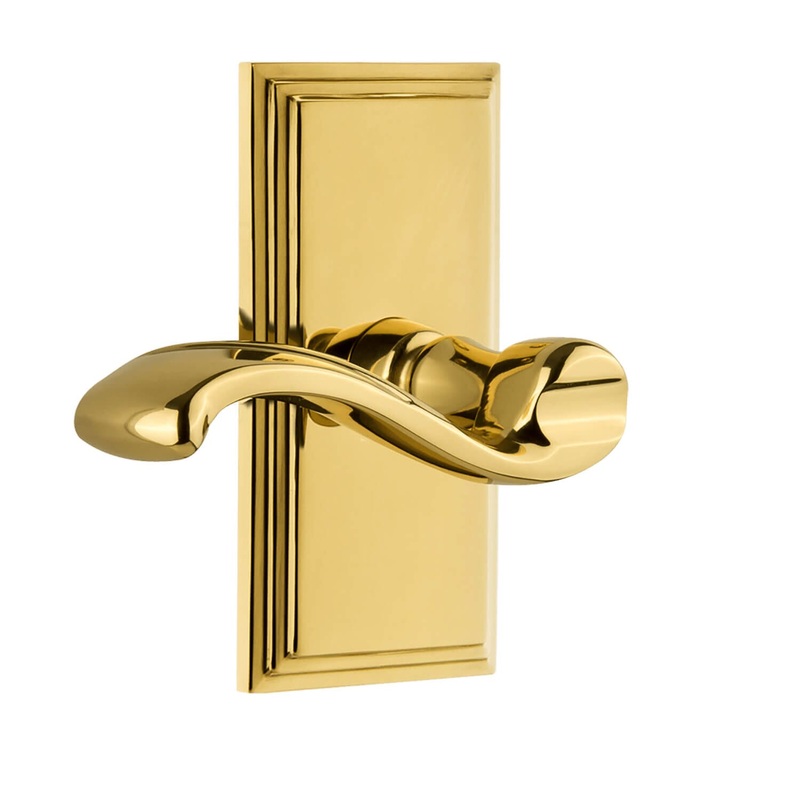 Carr Short Plate with Portofino Lever in Lifetime Brass