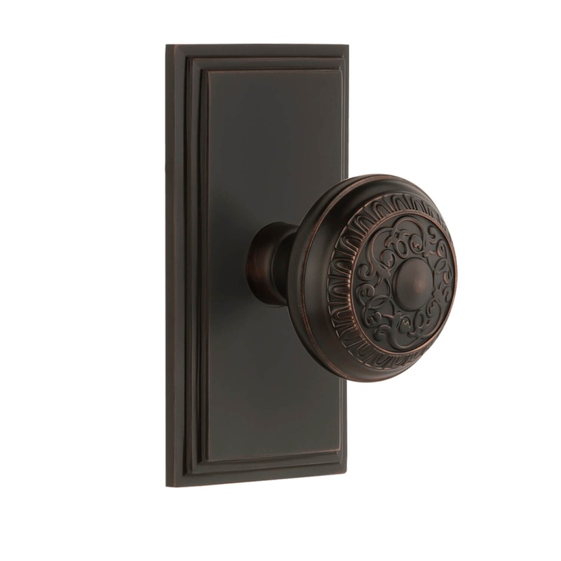 Carr Short Plate with Windsor Knob in Timeless Bronze