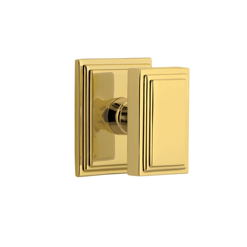 Carr Square Rosette with Carr Knob in Lifetime Brass