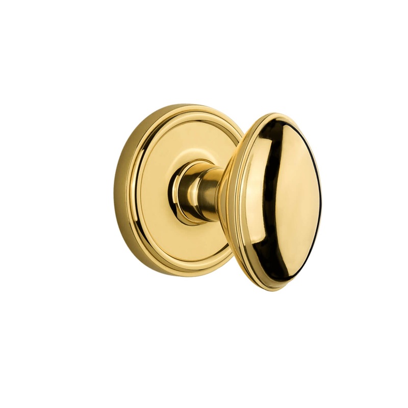 Georgetown Rosette with Eden Prairie Knob in Polished Brass