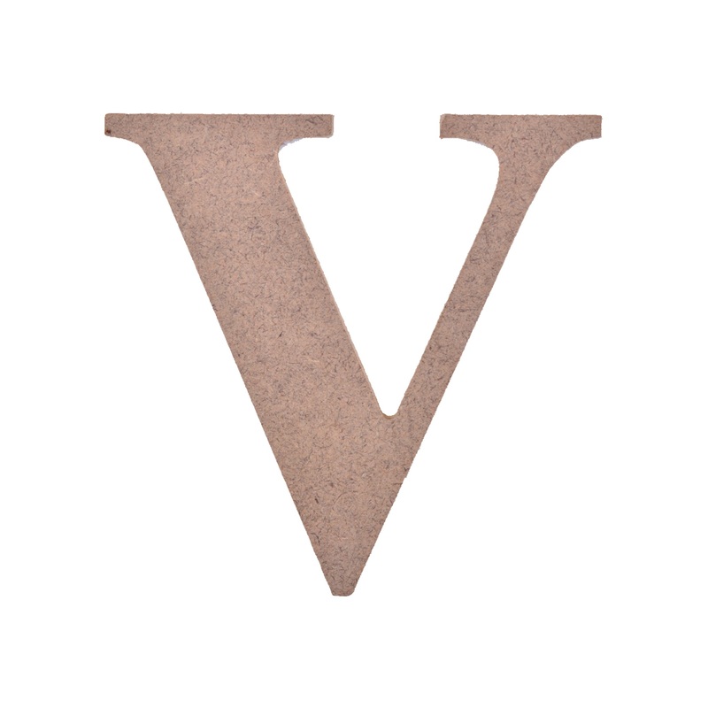 Mdf Alphabet Upper Case V 4 X 4Inch 5.5Mm Thick 1Pc Lb