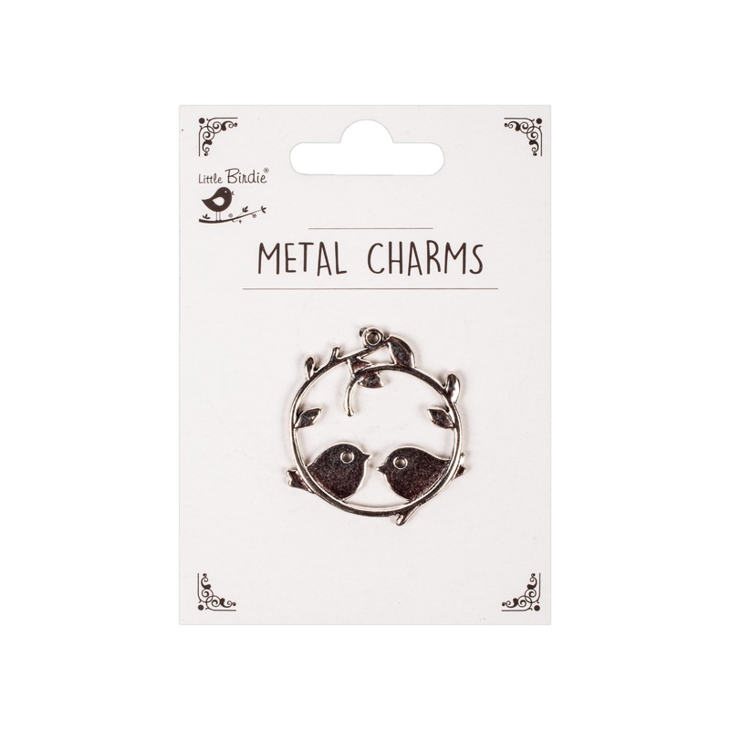 Metal Charms Birdie Love 1Pc