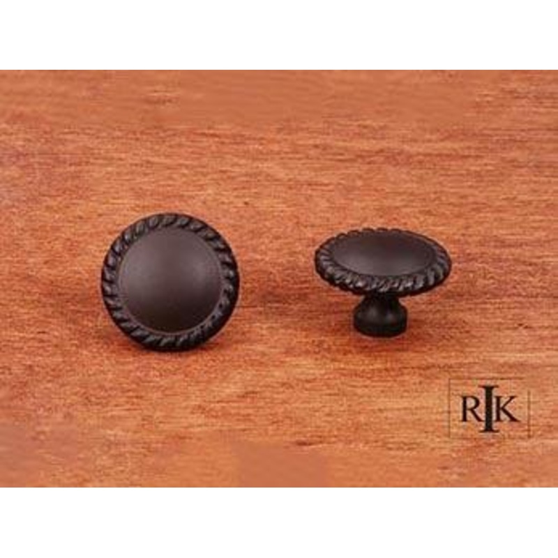 Plain Knob with Rope @ Edge  1 1/4 (32mm) – Oil Rubbed Bronze