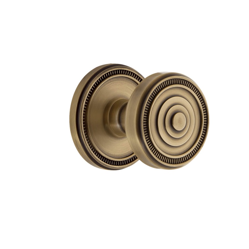 Soleil Rosette with Soleil Knob in Vintage Brass