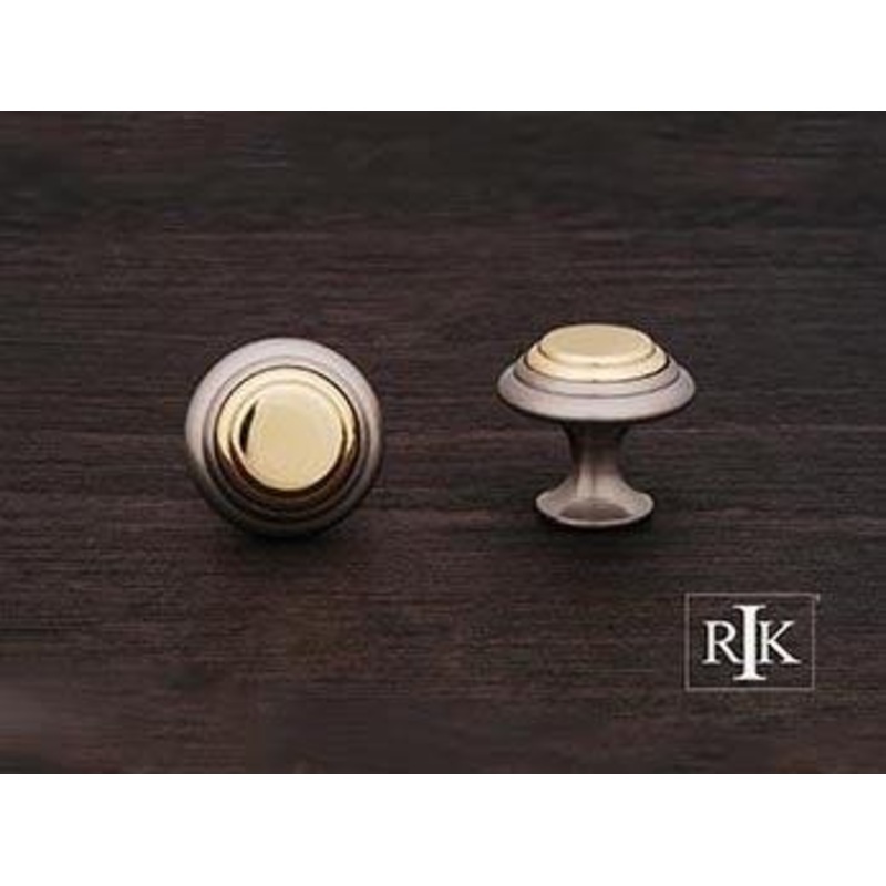 Step Up Knob with Brass Middle 1 1/4 (32mm) – Pewter & Brass