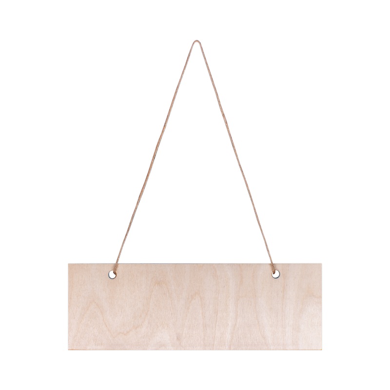 Wooden Hanging Name Board With Jute Cord – Birch Wood, L16in x W4in, 4mm Thick, 1 pc