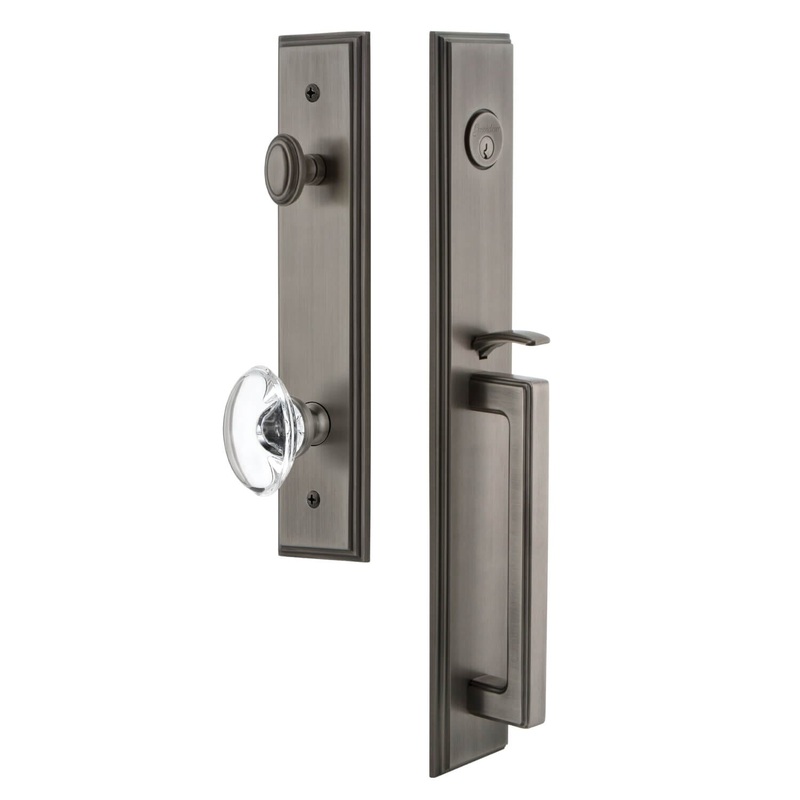 Carr One-Piece Handleset with D Grip and Provence Knob in Antique Pewter