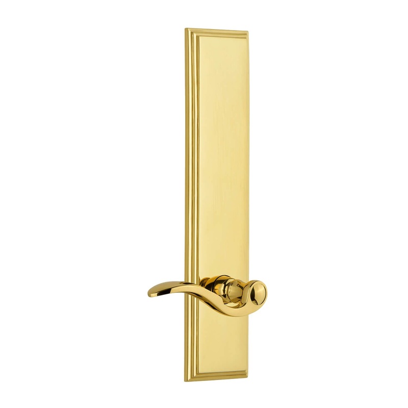 Carr Tall Plate with Bellagio Lever in Lifetime Brass