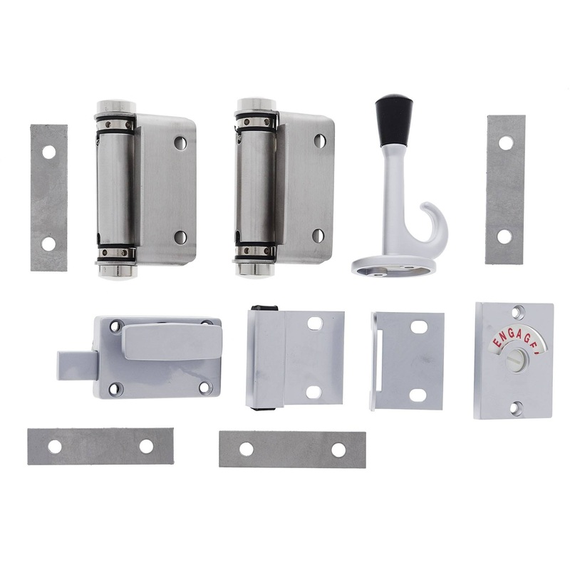 Lenlok HOBTWI Bolt Through Spring Hinge Set, Hold Open, , Stainless Steel