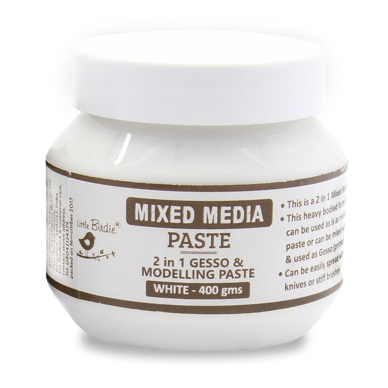 Mixed Media 2 in 1 Gesso and Modelling Paste – White 400gm