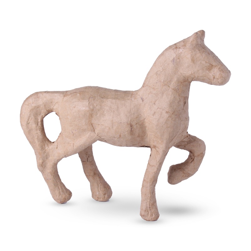Paper Mache Walking Horse Approx L24 X W6.6 X H21.6cm 1pc