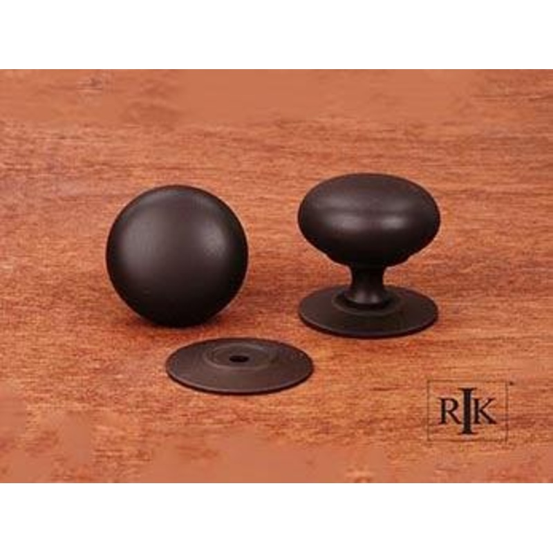 Plain Knob with Detachable Back Plate 1 1/2 (38mm) – Oil Rubbed Bronze