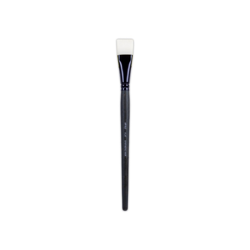 Premium Flat Brush Synthetic Hair Handle Length 200mm Size 12 1 pc
