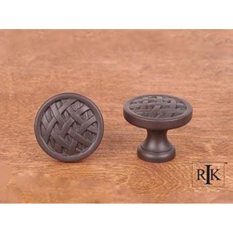 Small Cross-Hatched Knob 1 1/4 (32mm) – Oil Rubbed Bronze