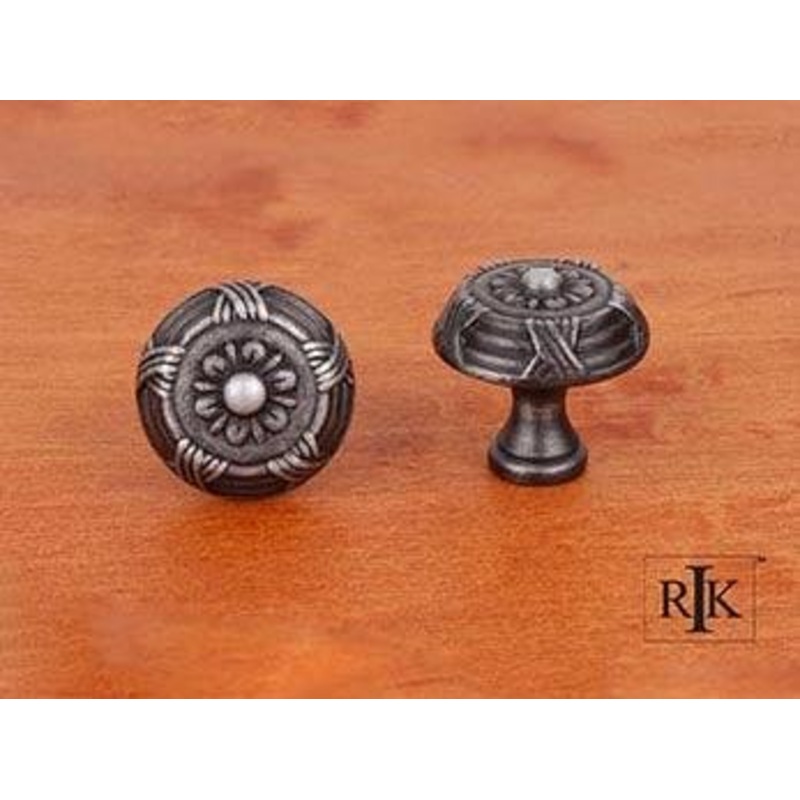 Small Crosses and Petals Knob 1 1/4 (32mm) – Distressed Nickel