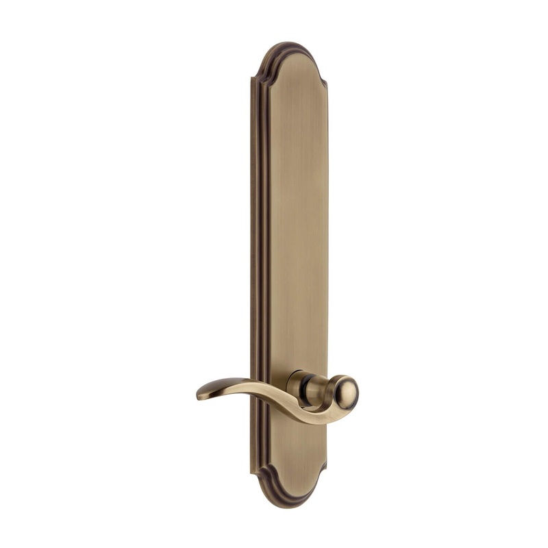 Arc Tall Plate with Bellagio Lever in Vintage Brass