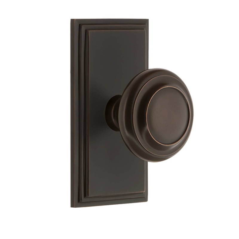 Carr Short Plate with Circulaire Knob in Timeless Bronze