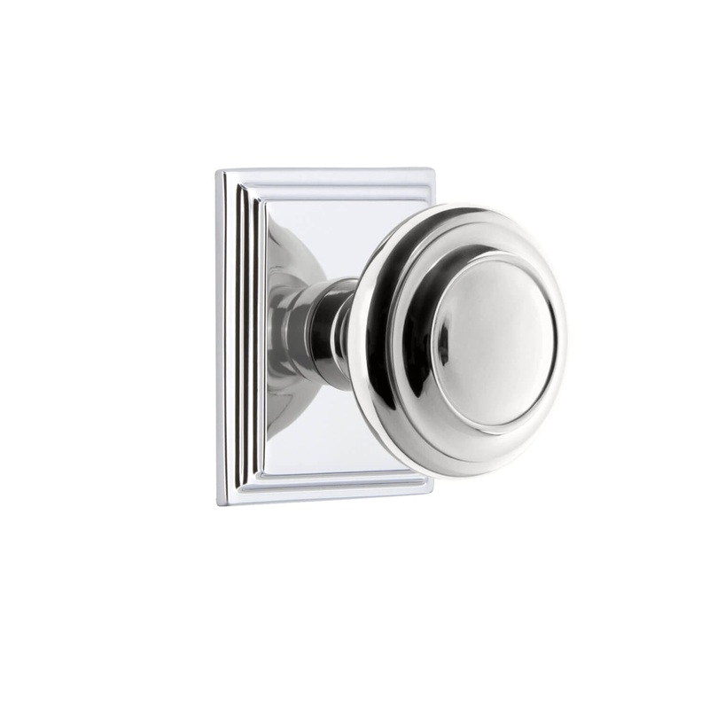 Carr Square Rosette with Circulaire Knob in Bright Chrome