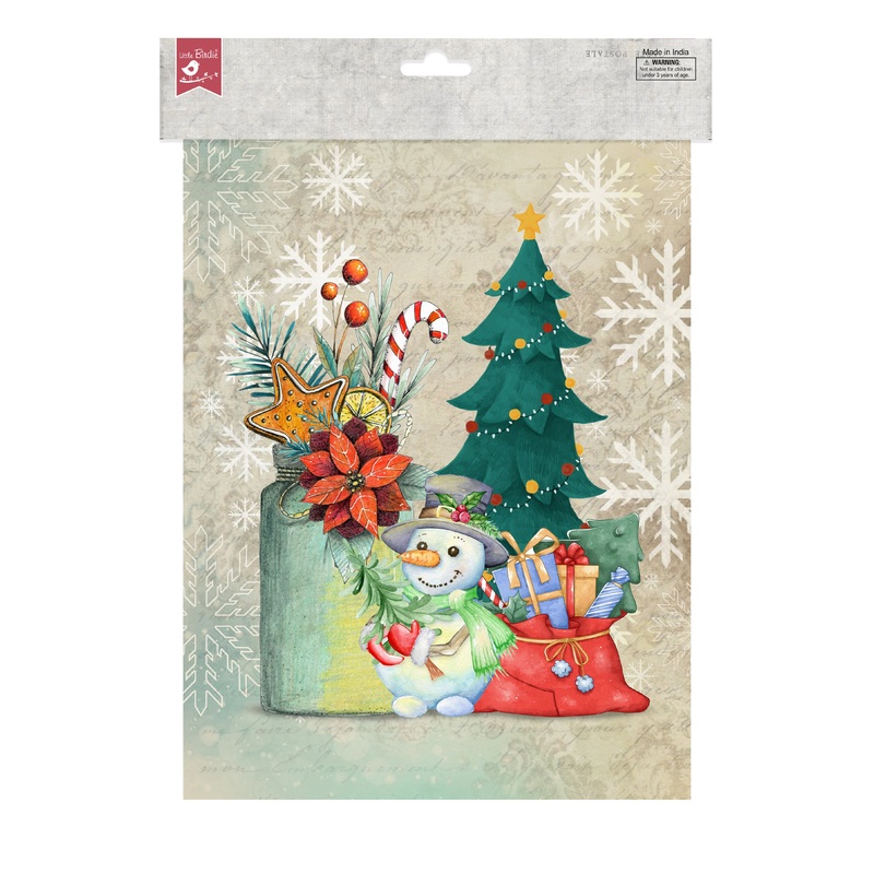 Decoupage Paper Joyful Christmas A4 2 Designs 4Sheets