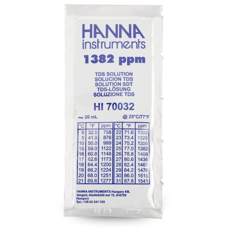 Hanna HI70032P Kalibrierlsung TDS 1382 mg/L, 1x 20mL-Beutel