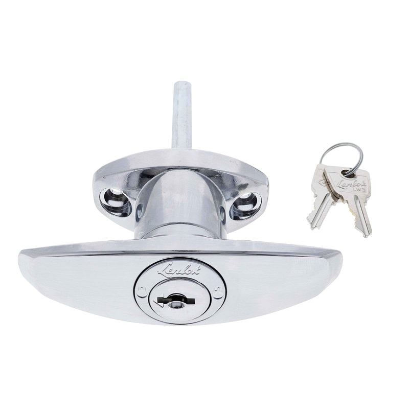 Lenlok T Handle, Front Fixing,  75MM Shaft, LN Keyed Alike KA003 12432, , Chrome Plate
