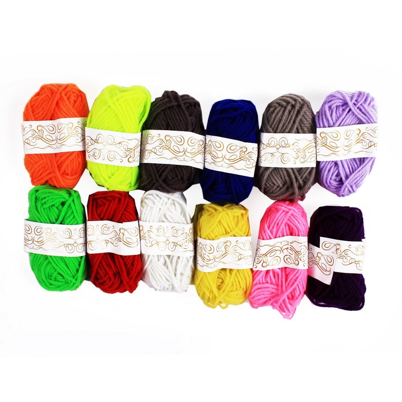 Multi Coloured Knitting Wool Yarn 4Ply 12Pcs In 1Pack