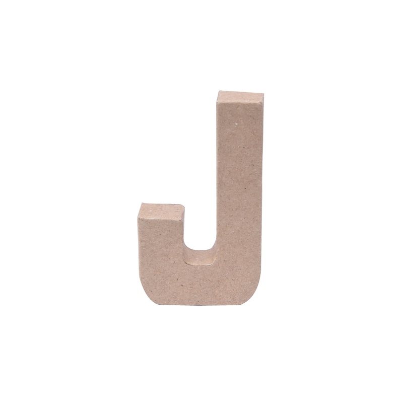 Paper Mache Alphabet J Approx 2.2 X 4 X 0.78Inch 1Pc Lb