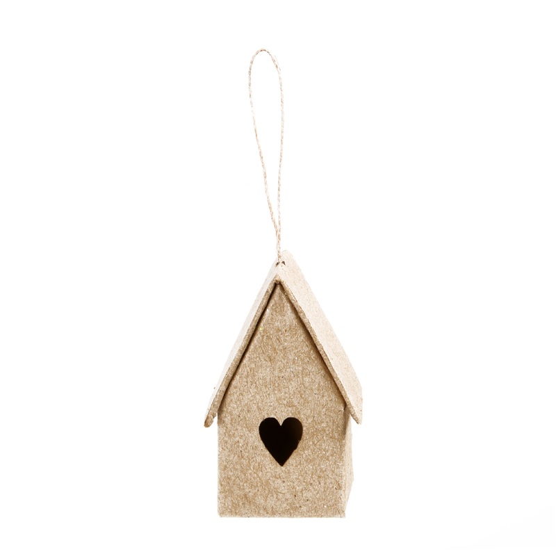 Paper Mache Lovable Birdhouse 5 x 3cm 1pc