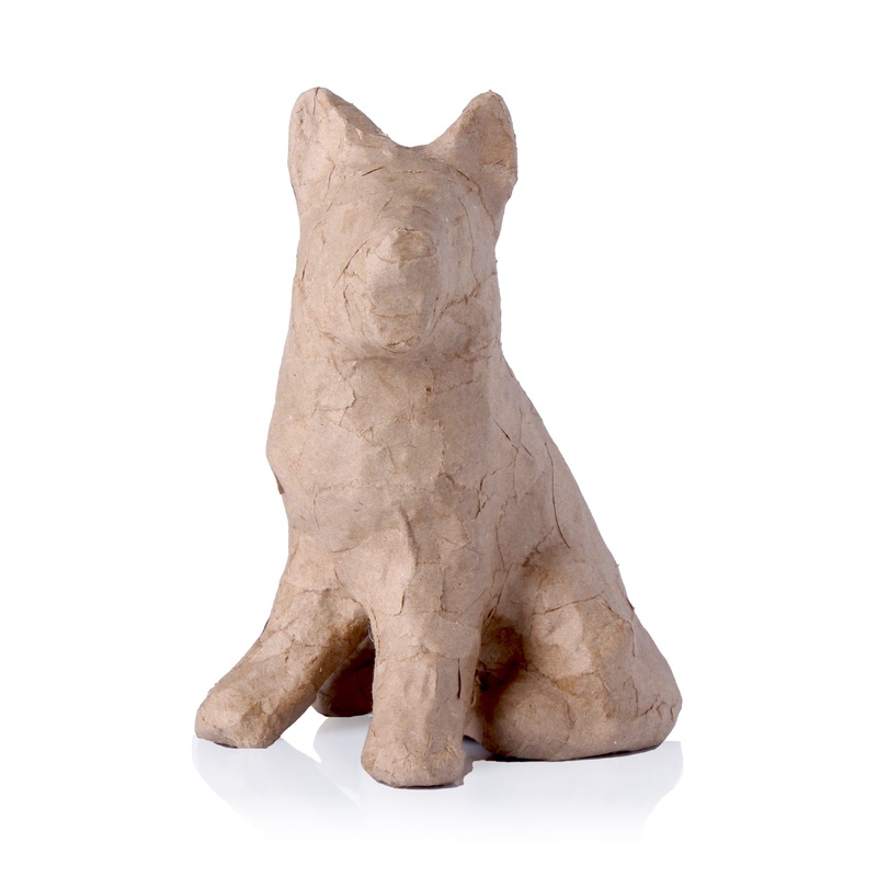 Paper Mache Puppy Approx L12.4 X W13.7 X H19.5cm 1pc