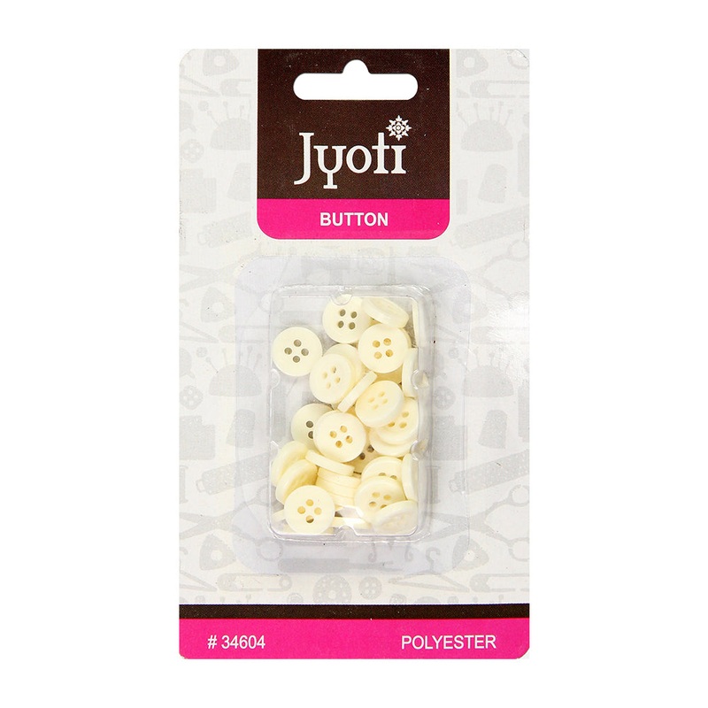 Polyester Button Cream 18 Line #34604 50Pcs Jyoti