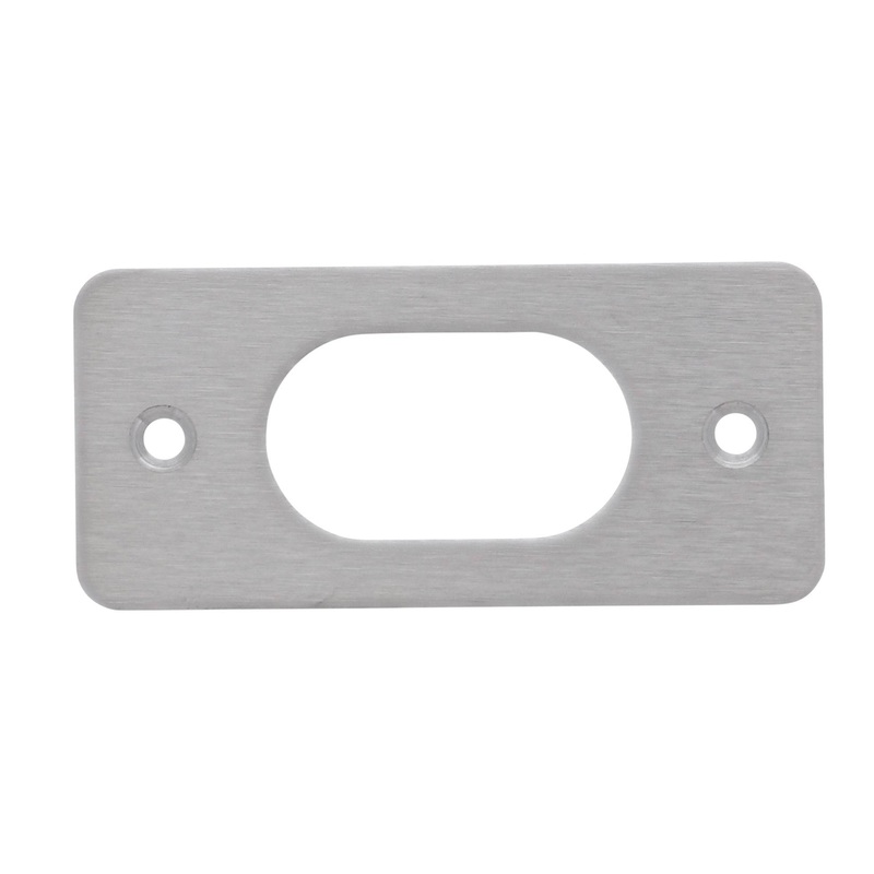 Souber UE2, Rectangular Screw On Escutcheon Suits Oval Cylinder, 65.5mm x 30mm, Stainless Steel