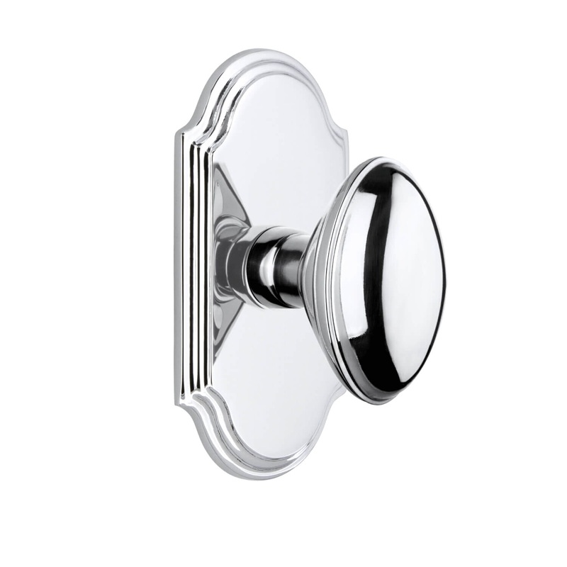 Arc Short Plate with Eden Prairie Knob in Bright Chrome