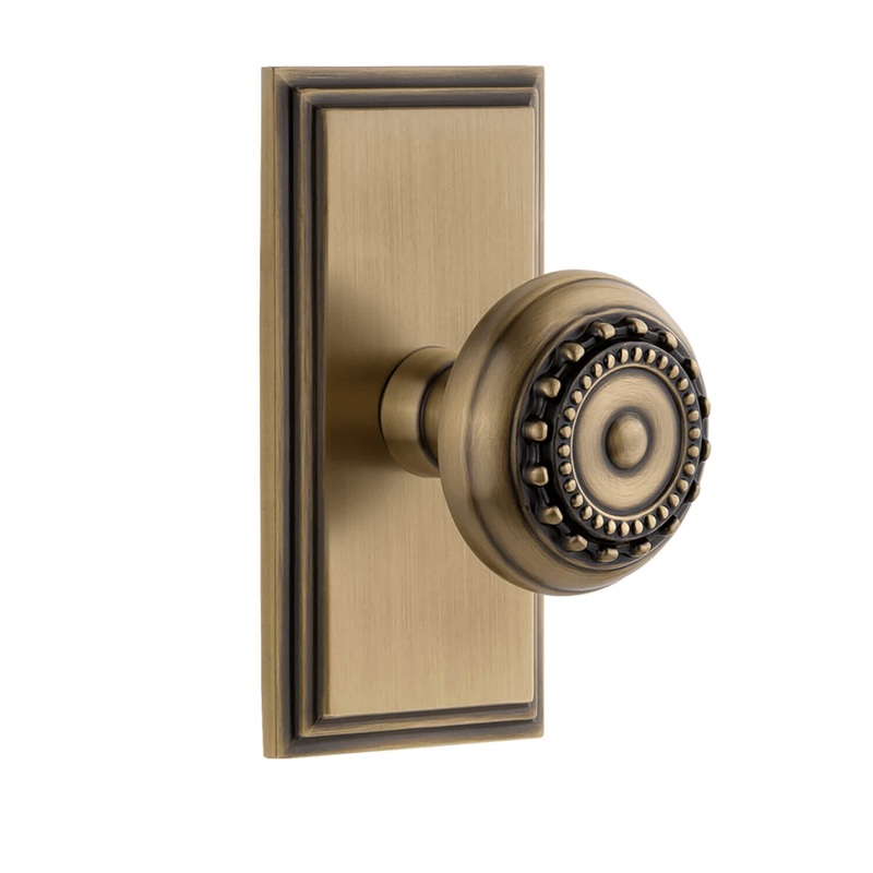 Carr Short Plate with Parthenon Knob in Vintage Brass