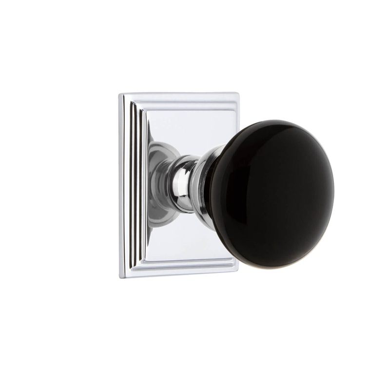 Carr Square Rosette with Coventry Knob in Bright Chrome