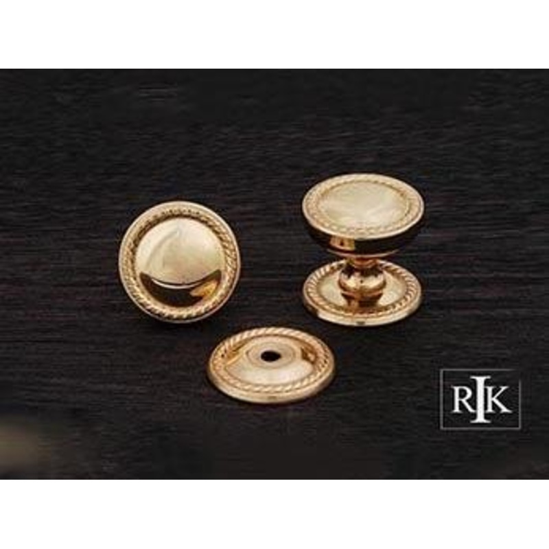 Flat Rope Knob with Detachable Back Plate 1 1/4 (32mm) – Polished Brass