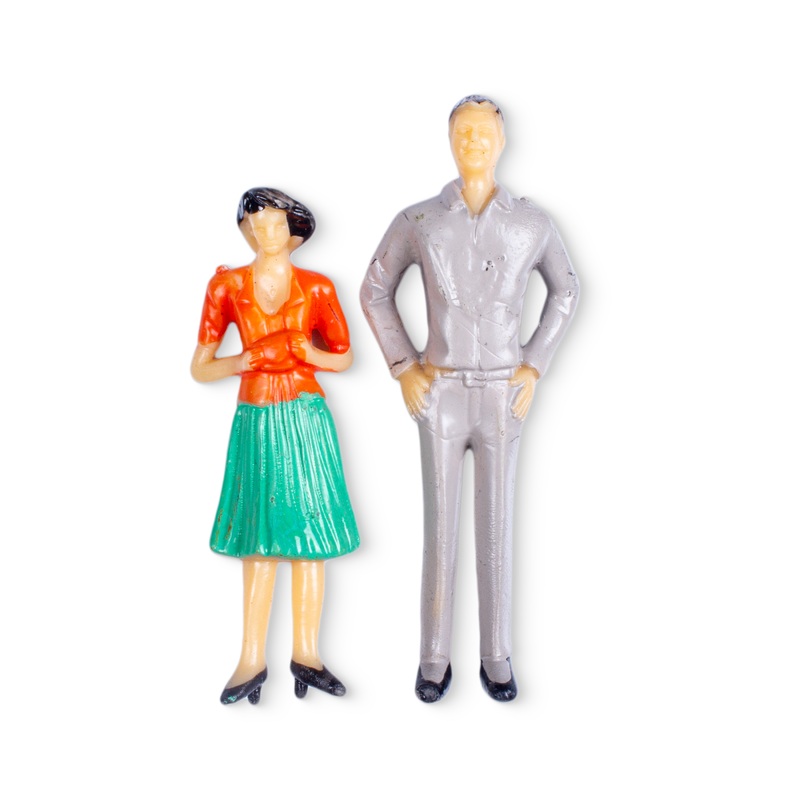 Miniature Human Figurine Assorted Colours H65mm 2pc